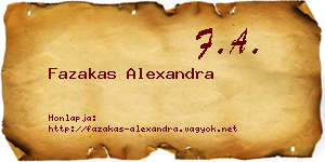 Fazakas Alexandra névjegykártya
