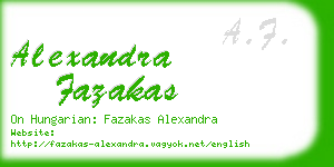 alexandra fazakas business card